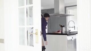 Guy Fucks Beautiful Maid While His Wife Is Upstairs
