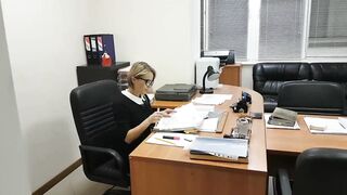 Hot Teen Russian Secretary Sucks Big Dick Of Her Boss In Office And Swallow