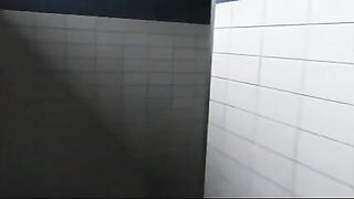 Anna Teasing Strangers In Public Men's Room