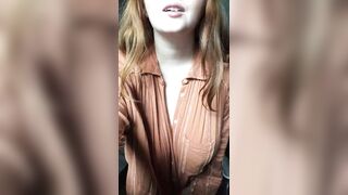 Chubby Natural Tits Redhead Strips Naked Huge Boobs