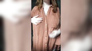 Chubby Natural Tits Redhead Strips Naked Huge Boobs