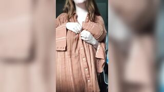 Chubby Natural Tits Redhead Strips Naked Huge Boobs