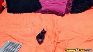 Sexy Shemale Cum All Over Her Tits