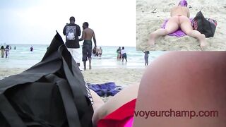 Voyeurchamp.com Mrs Kiss Flash Pussy At Black Men In Public