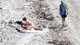 Couple Fucked On A Public Beach While As People Walked Near