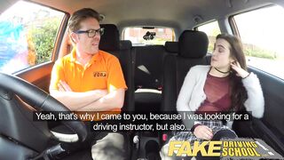 Fake Driving School Sexy Horny New Learner Has A Secret