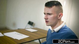 Dirty Teacher Blanche Bradburry Gets Fucked By Two Studs