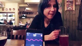 I Took Control Of My Stepsister's Vibrator In The Bar And Brought Her To Orgasm.