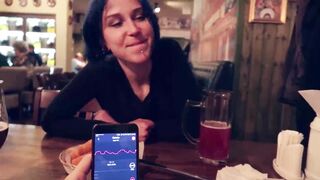 I Took Control Of My Stepsister's Vibrator In The Bar And Brought Her To Orgasm.