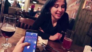 I Took Control Of My Stepsister's Vibrator In The Bar And Brought Her To Orgasm.