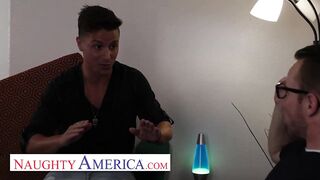 Naughty America - Demi Sutra & Kira Noir Tag Team A Cute College Boy