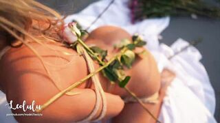 Bondage On The Balcony! Hard Sex And Flower Slaps - Amateur Couple Leolulu