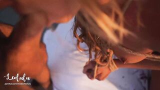 Bondage On The Balcony! Hard Sex And Flower Slaps - Amateur Couple Leolulu