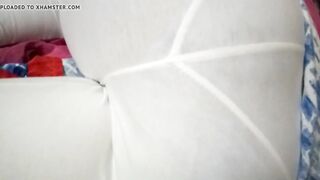 Bhabhi Ki Superb Gaand White Leggings