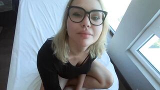 Juicy Slut With Glasses Begs To Rough Fuck Her Ass Until Creampie