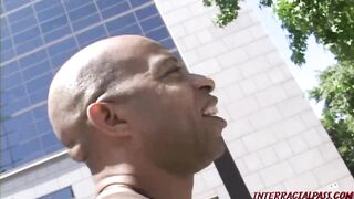 Hot Blonde Wife Sucks And Fucks First Monster Black Cock