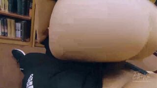 (almost Caught) Crazy Public Blowjob And Sex, Cum Walk Through Busy Library