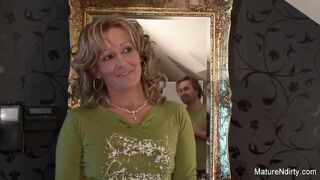 Sexy Blonde Granny Takes A Black Cock In Her Ass