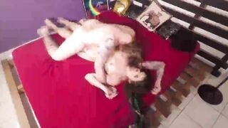 Double Creampie On A Teen Pussy On Prone Bone Position