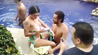 Punjabi Pool Party With A Topless Foreigner Girl