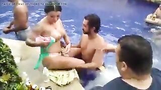 Punjabi Pool Party With A Topless Foreigner Girl