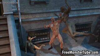 3d Cartoon Alien Babe Riding A Stud's Cock Outdoors