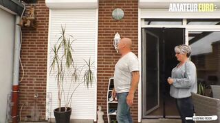 Amateureuro - Chubby Mature German Wife Rides Cock While Husband Works