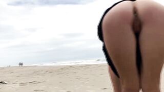 More Real Amateur Public Sex Risky On The Beach !!! People Walking Near...