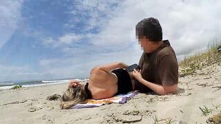More Real Amateur Public Sex Risky On The Beach !!! People Walking Near...