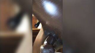 Meghan Wood Rides Dildo Like Crazy While Creaming & Squirting In A Bodysuit