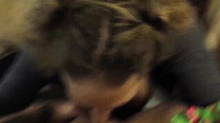 Busty Milf With Pigtails Giving Pov Blowjob