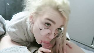 Glasses Teen Show Booty And Swallow