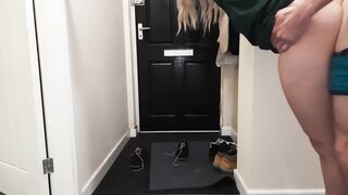 Delivery Guy Knocked On The Door As I Fucked My Wife And I Let Him Fuck Her While I Watch. Creampie