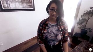 Thick Short Geek Girl With Braces Massaged