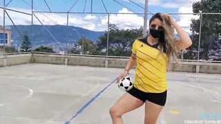 I Was Dared To Play Football With My Lovense Lush On, Watch How I Squirt On My Pants!