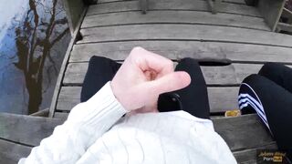 Caught While Finish Me Off! Public Handjob By Cute Teen