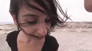 Insane Hot Brunette Sucks A Big Dick Hard - Wet Blowjob In The Car