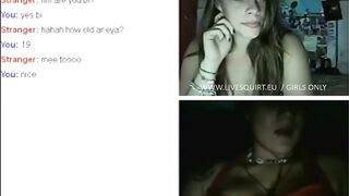 2 Lesbian Teens Masturbate & Squirt Omegle Chatroulette