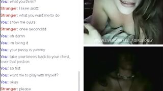 2 Lesbian Teens Masturbate & Squirt Omegle Chatroulette