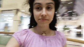 Public Cumwalk At The Mall!!! Sissi Goes Around With Her Face Full Of Sperm