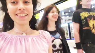 Public Cumwalk At The Mall!!! Sissi Goes Around With Her Face Full Of Sperm