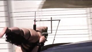 Tied Upside Down With Open Legs & Mechanic Fucked