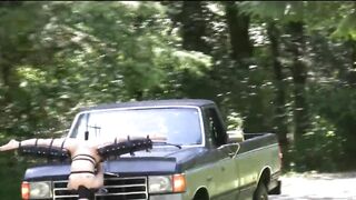 Tied Upside Down With Open Legs & Mechanic Fucked