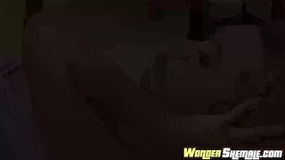 Hot Blonde Shemale Uses Her Rock Hard Cock On Her Beefy Boyfriend's Ass