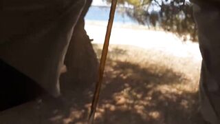 Good Fuck In Camper Tent At A Sea Side Camping