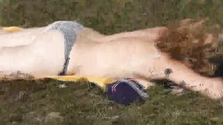 Pervert Masturbate On Sunbathing Naked Woman On Wild Beach And Cumshot Pov