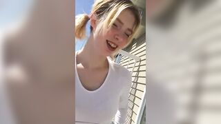 Teen Masturbates Outside On Balcony