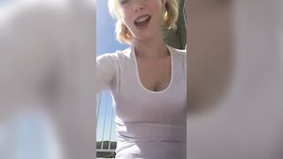 Teen Masturbates Outside On Balcony
