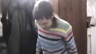 Gf In Nylon Stockings Sucks Off Big Cock