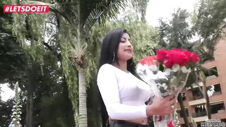 Brunette Takes Sex Over Roses #letsdoeit